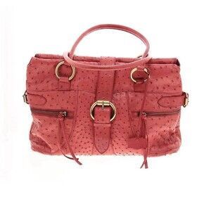 Nina Raye Genuine Ostrich Skin Satchel Shoulder Red Toaster Bag Vintage Style